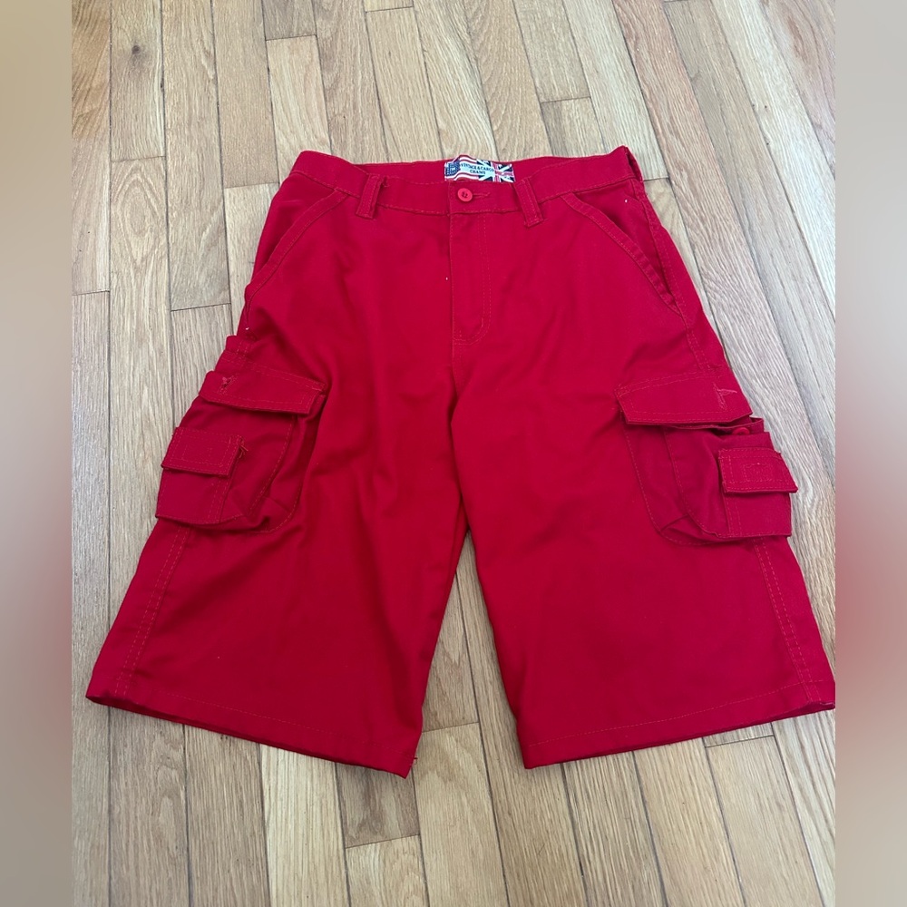 Boys Red Cargo Shorts Size Size 14